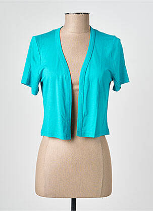 Gilet manches courtes col v bleu CHRISTINE LAURE femme