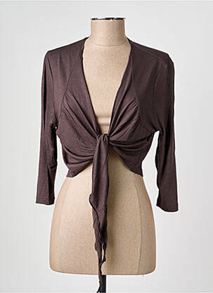 Gilet cache-cœur stretch marron OLSEN femme