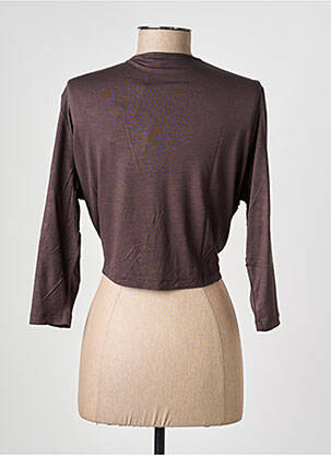 Gilet cache-cœur stretch marron OLSEN femme