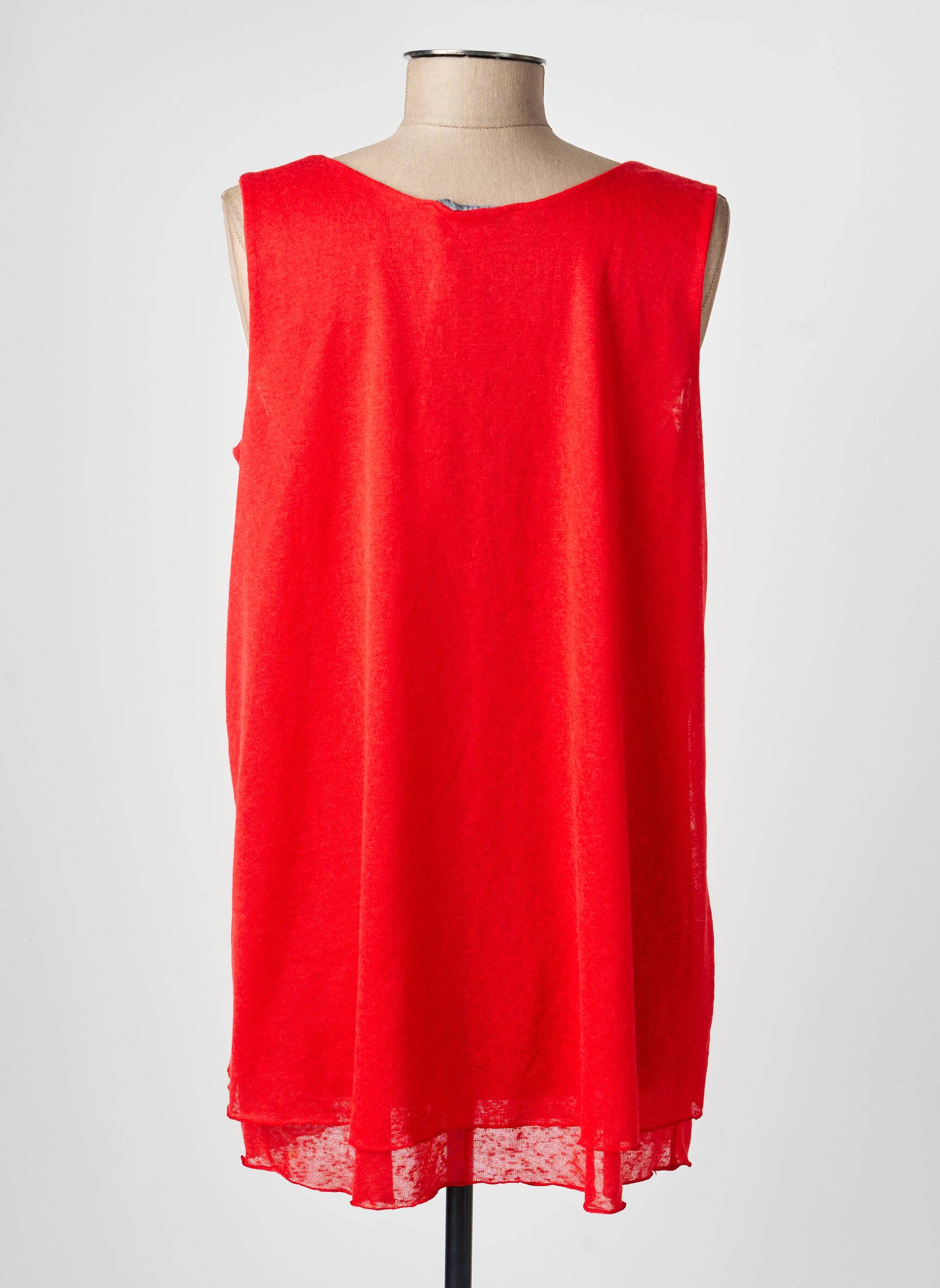 Top stretch sans manche rouge FA CONCEPT femme
