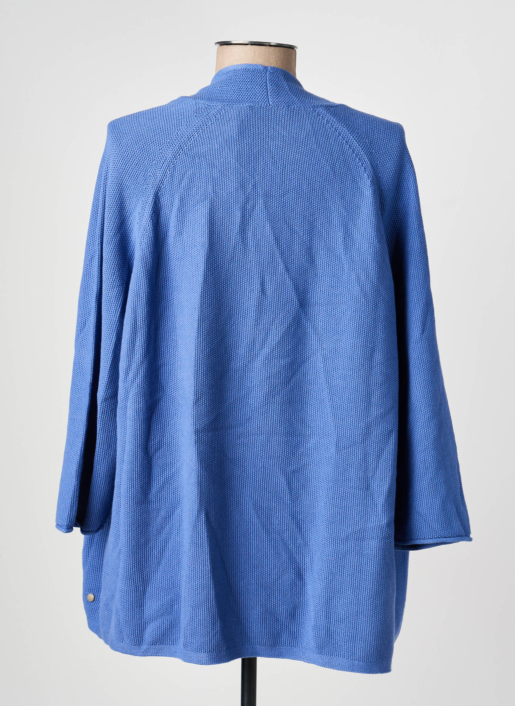 Gilet manches longues col châle bleu OLSEN femme