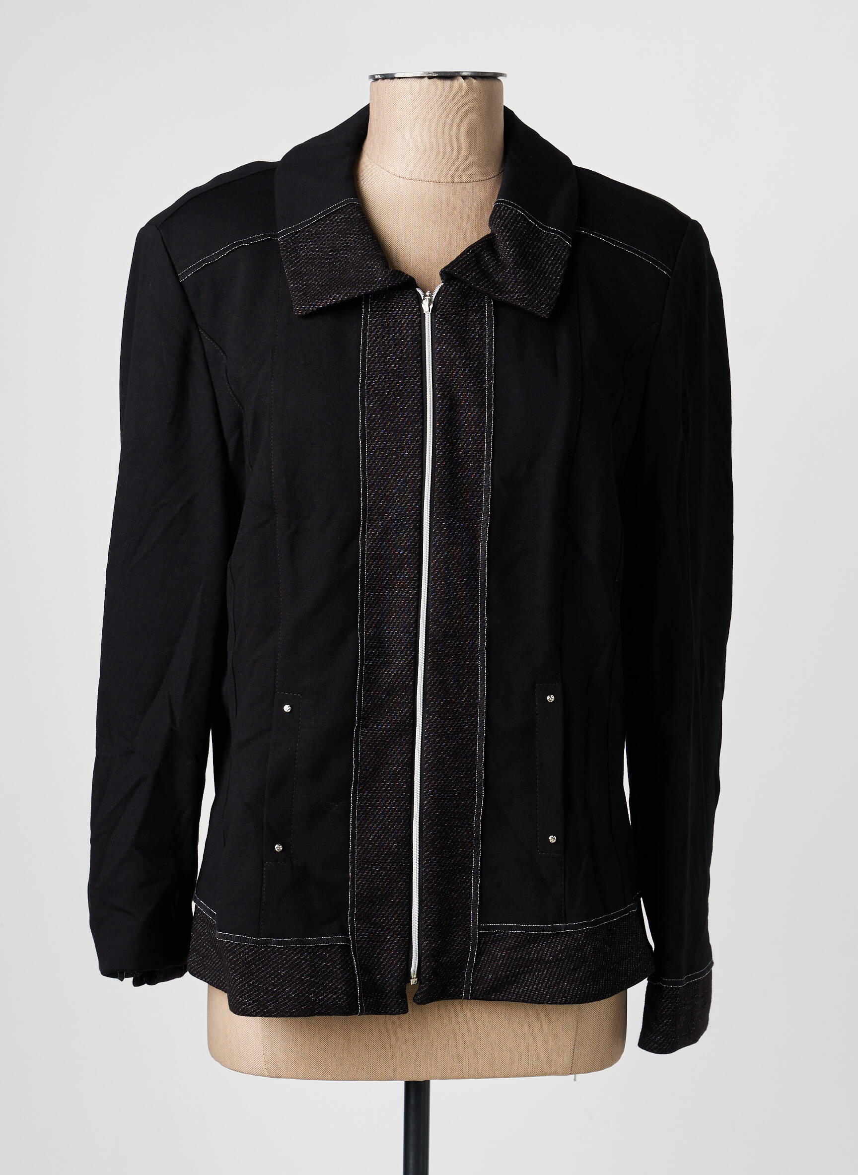 Veste casual poches noir CHRISTINE LAURE femme