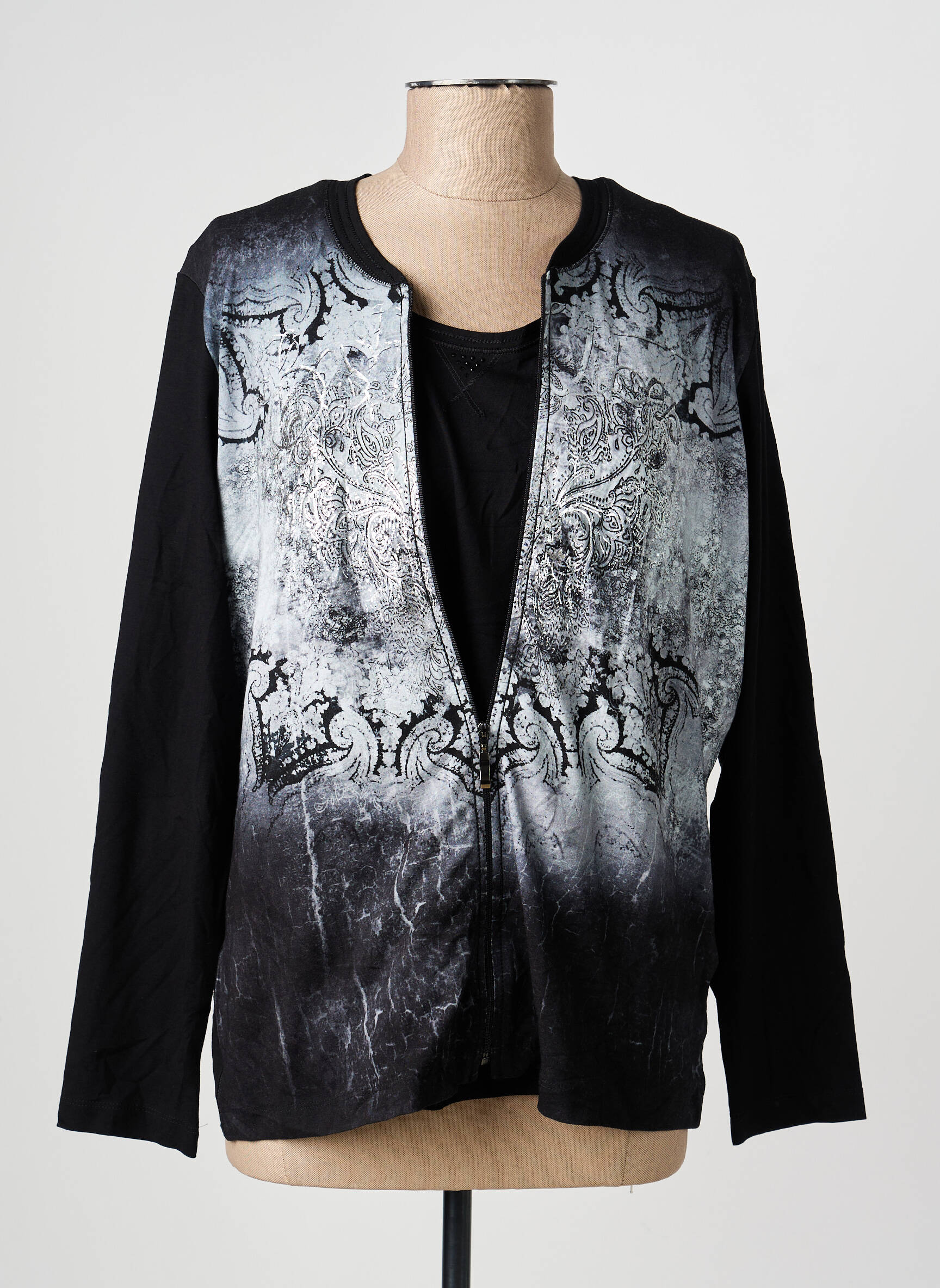 Veste casual col rond noir RABE femme