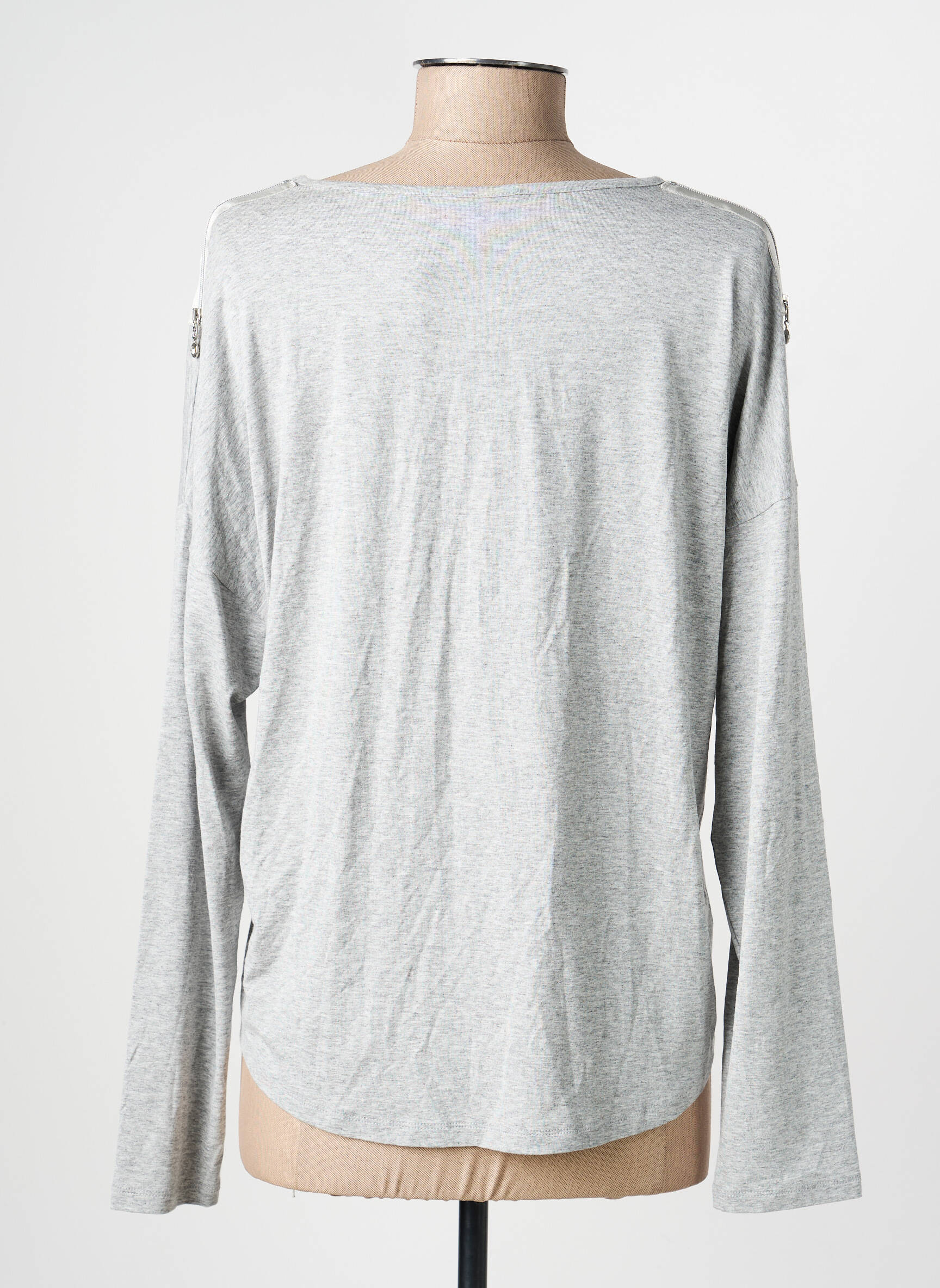 Top stretch manches longues gris THOMAS RABE femme