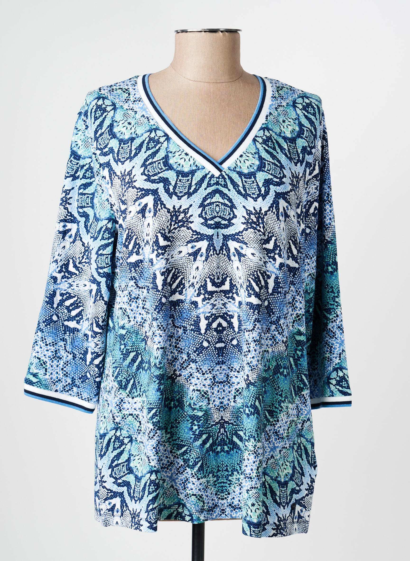Top stretch manches longues bleu OLSEN femme
