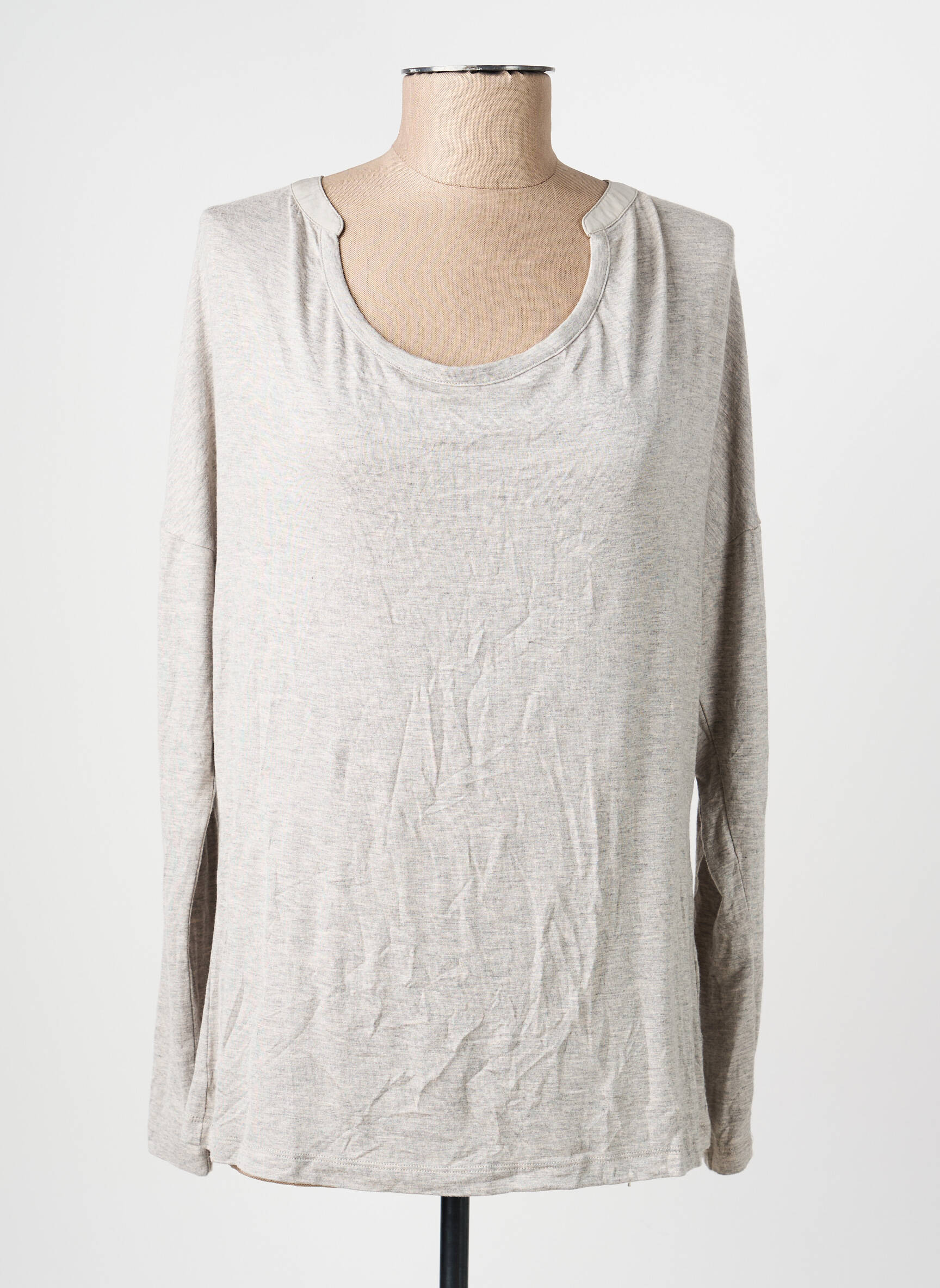 Top stretch manches longues gris OLSEN femme