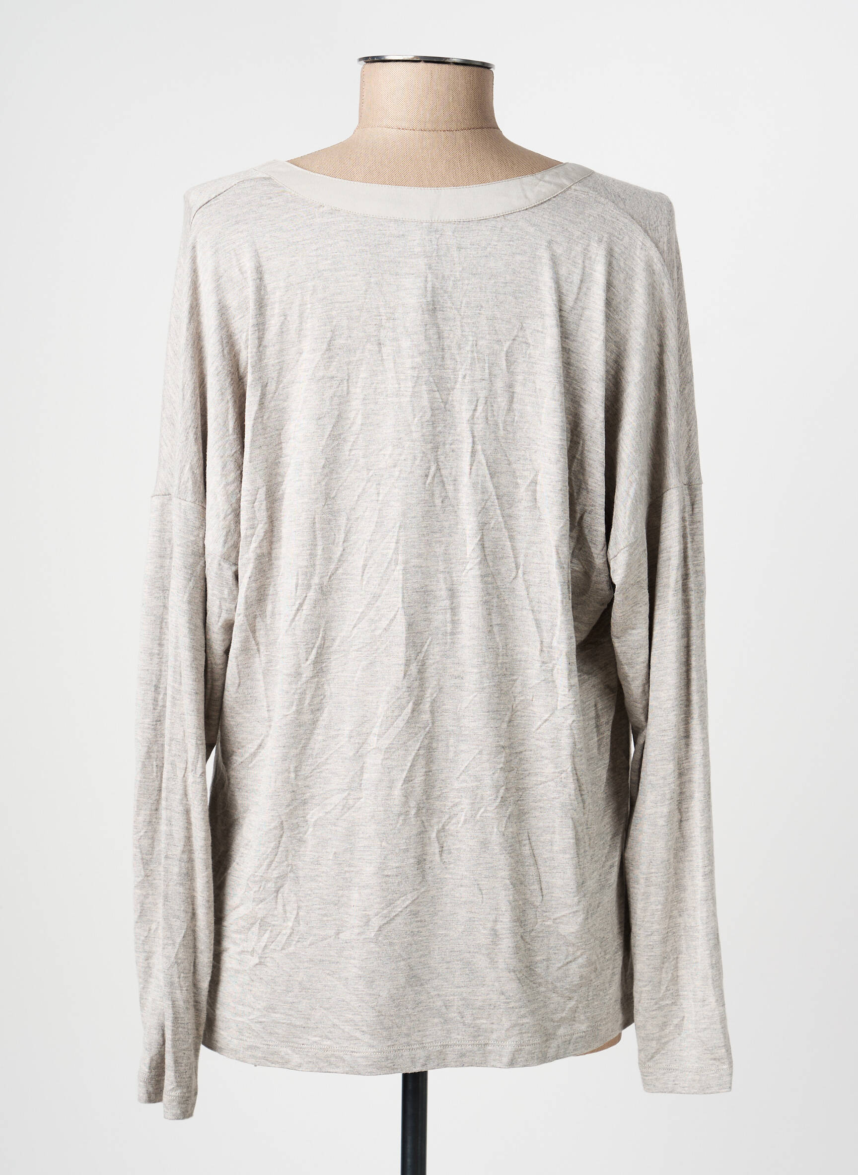 Top stretch manches longues gris OLSEN femme