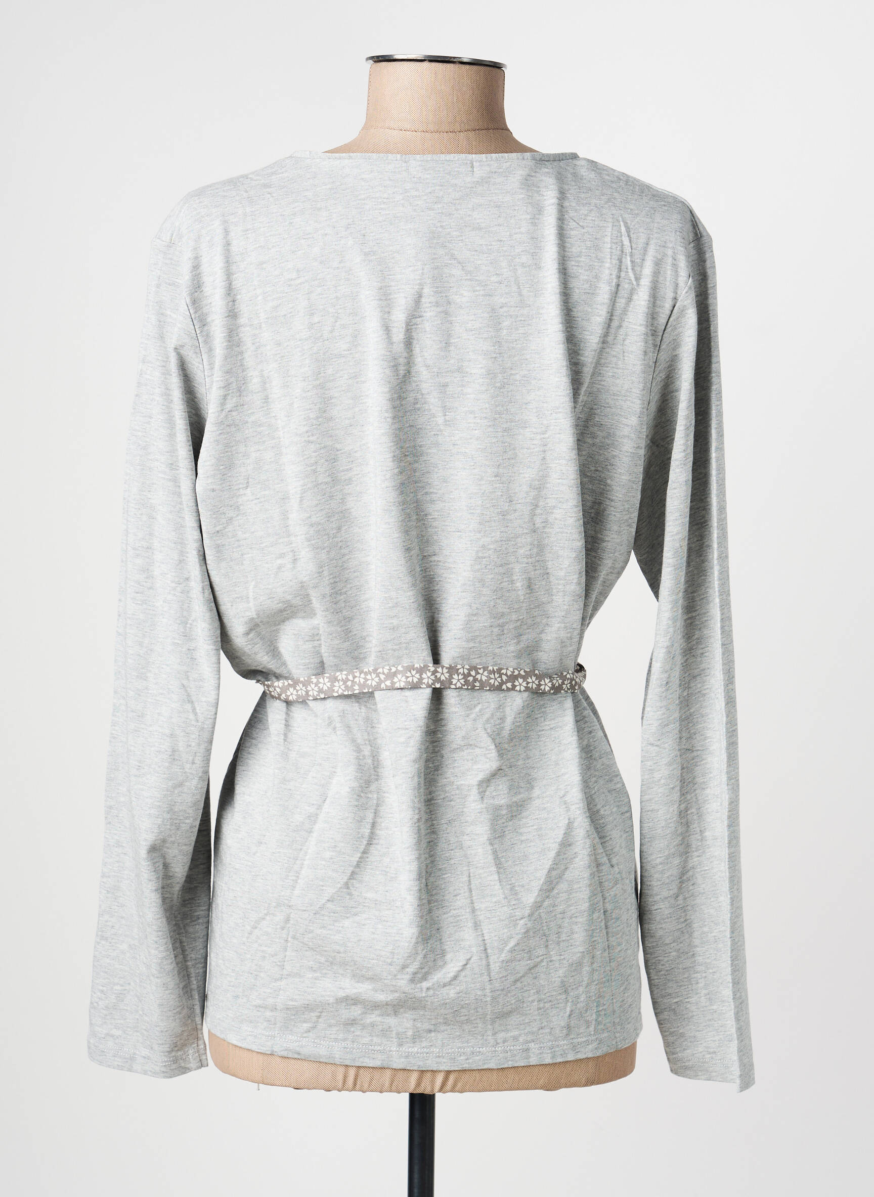 Top col carré manches longues gris ESCORPION femme
