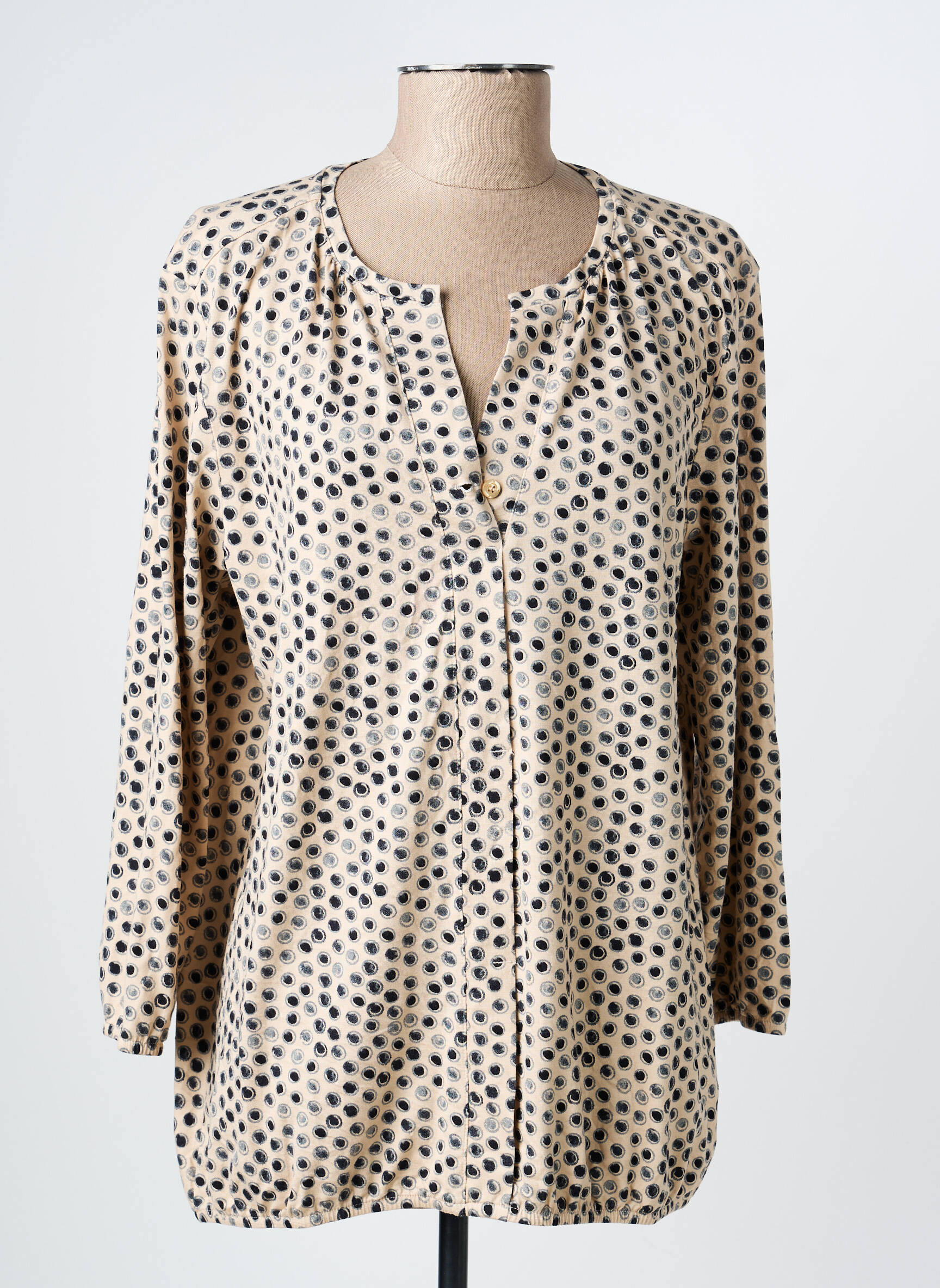 Blouse imprimé fantaisie manches longues beige THOMAS RABE femme