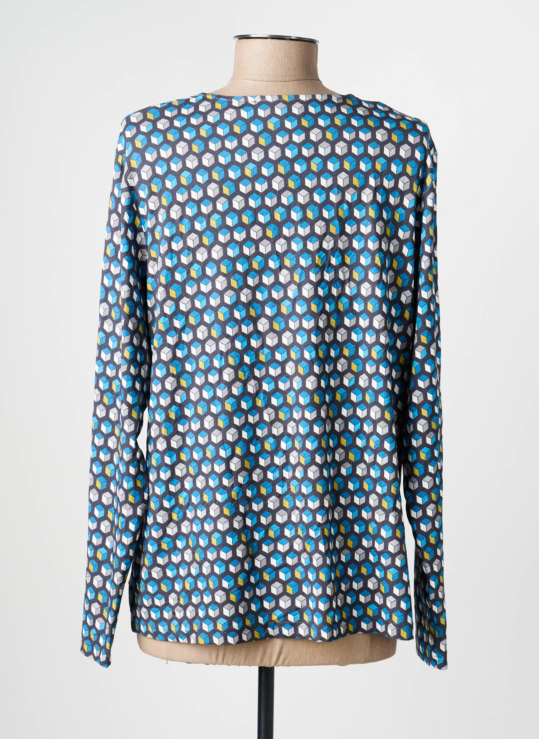 Blouse imprimé fantaisie manches longues gris FRANK WALDER femme