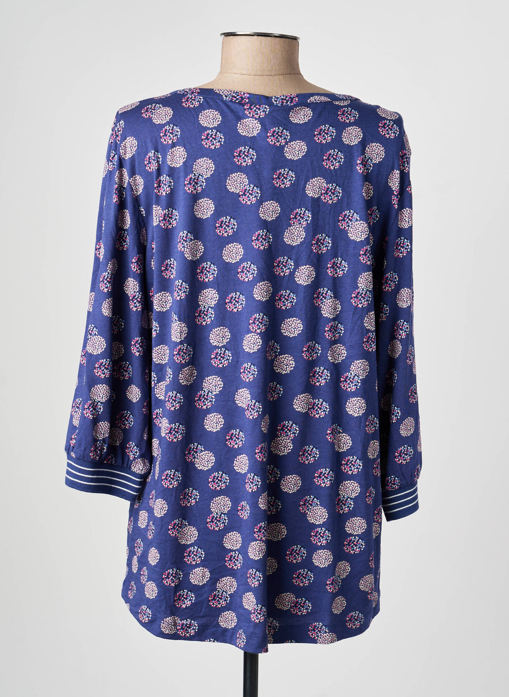 Blouse imprimé fantaisie manches longues bleu OLSEN femme