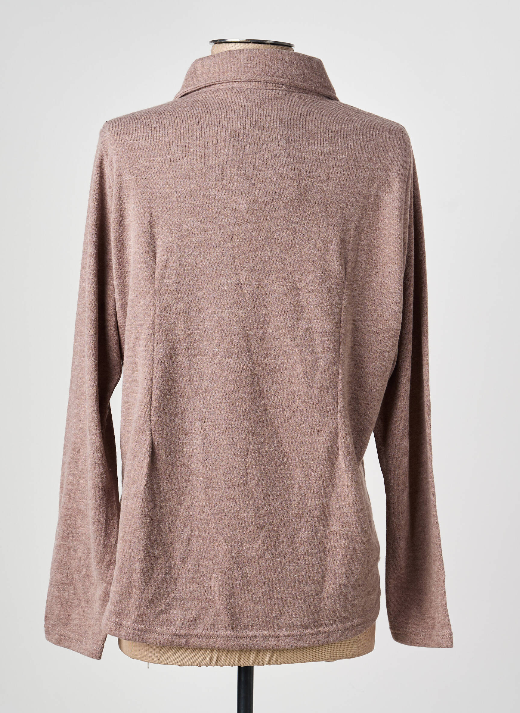 Veste casual col chemisier marron I.ODENA femme