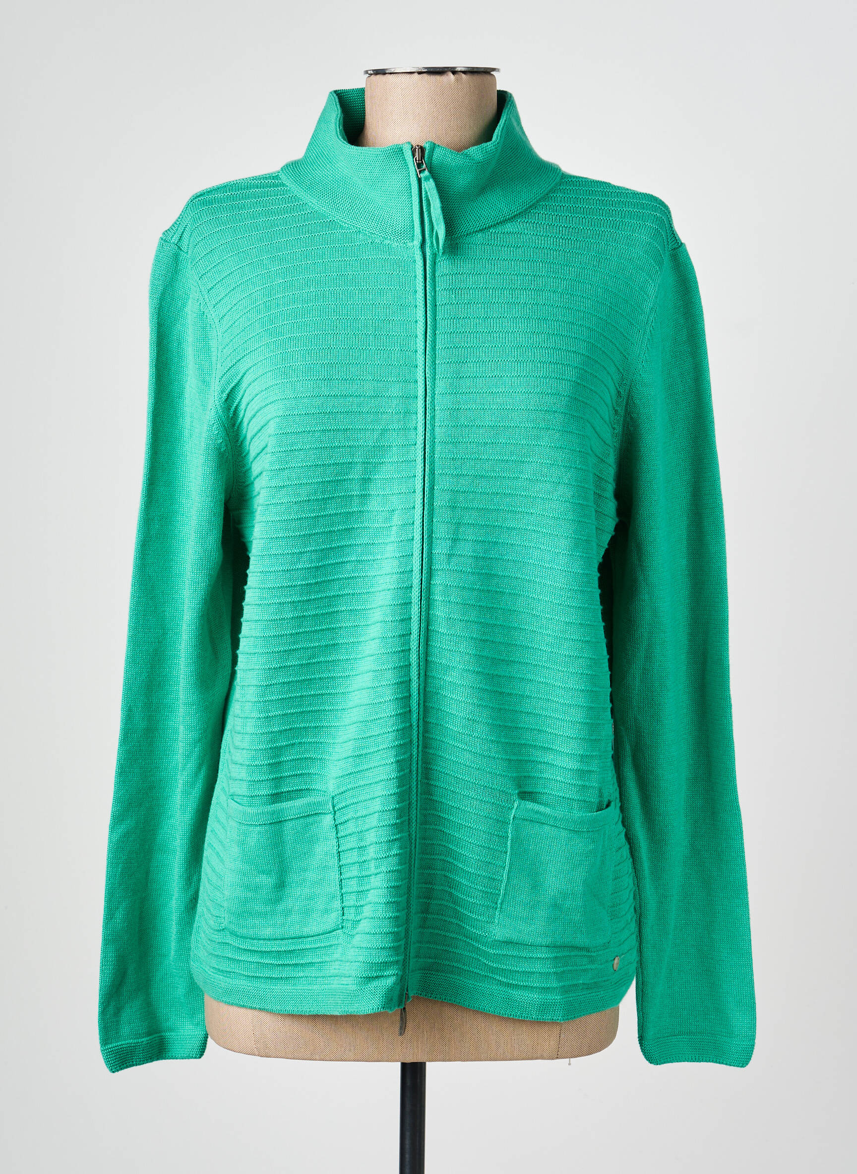 Pull coupe cintrée manches longues vert OLSEN femme