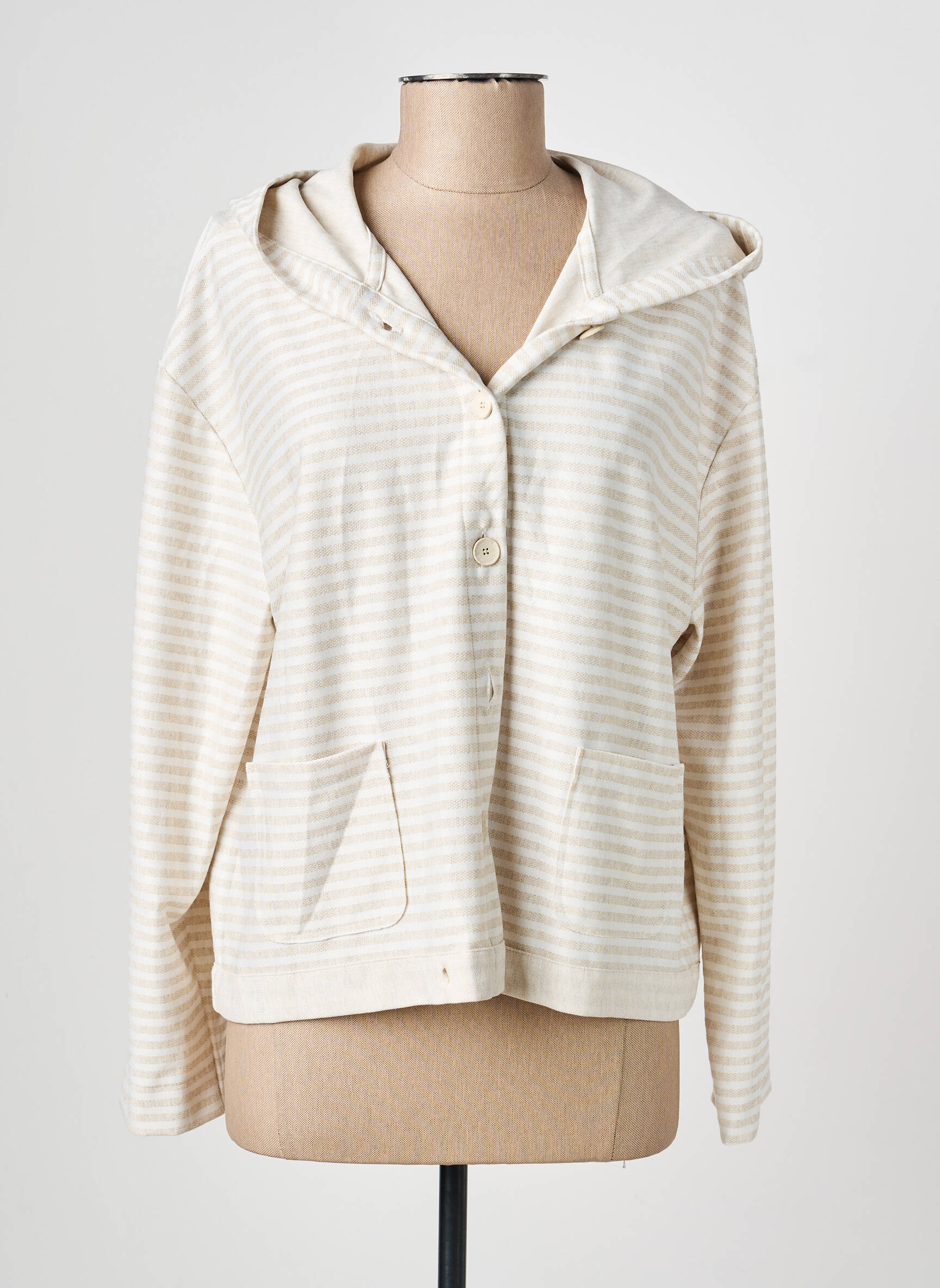 Veste casual col rond beige GUITARE femme