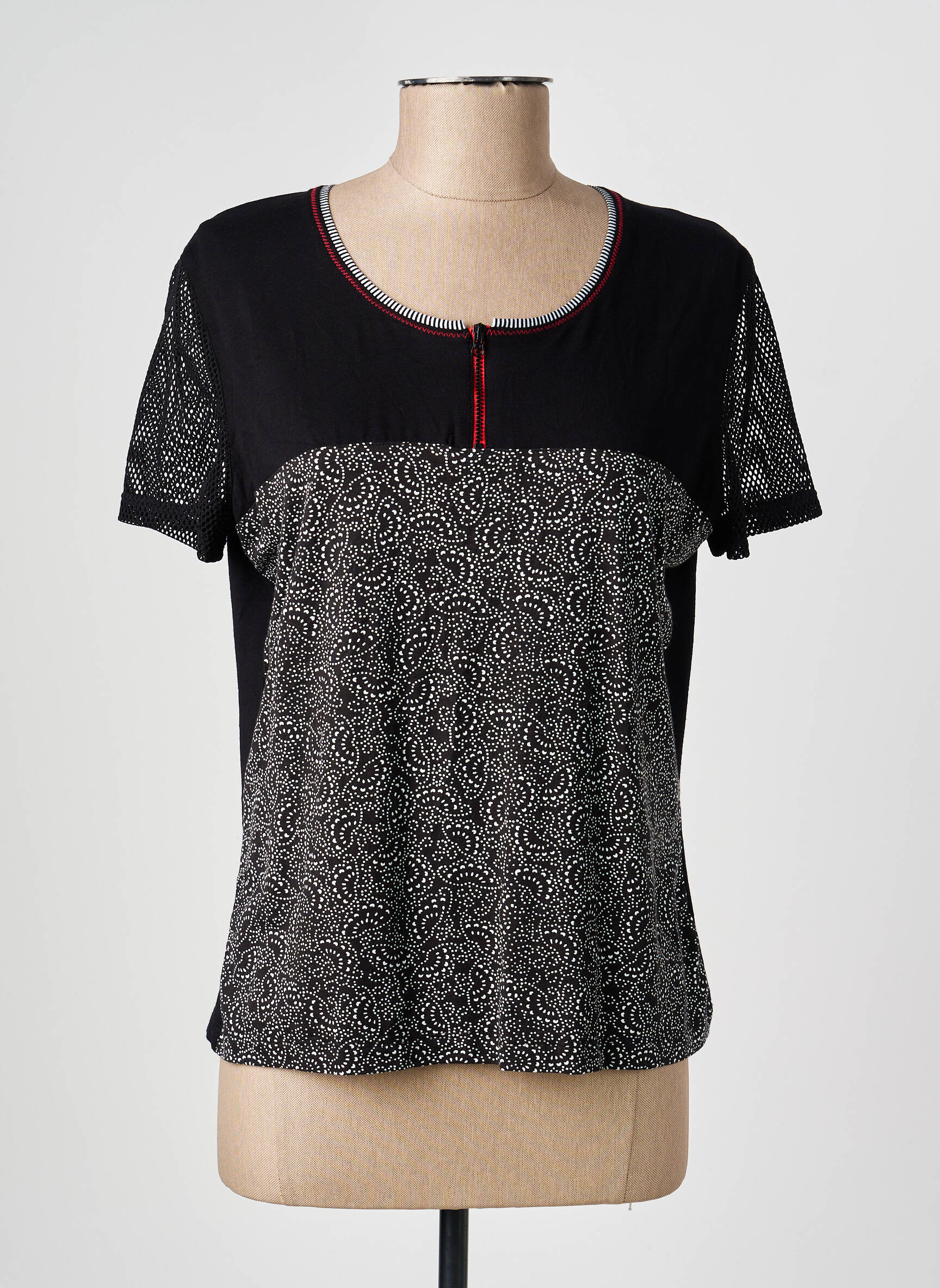 Top stretch manches courtes noir PAUPORTÉ femme