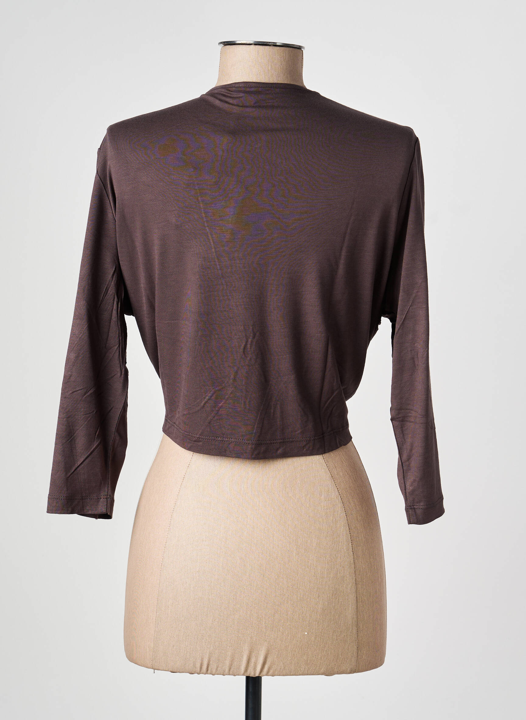 Gilet cache-cœur stretch marron OLSEN femme