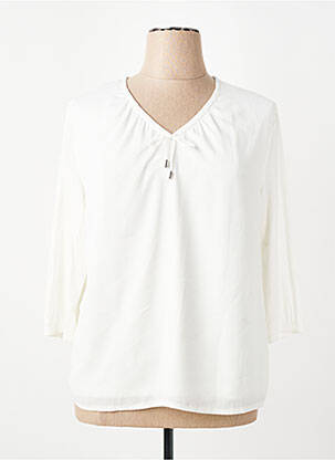Blouse légère et transparente manches 3/4 beige FRANK WALDER femme