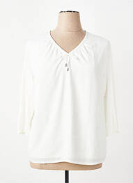 Blouse légère et transparente manches 3/4 beige FRANK WALDER femme