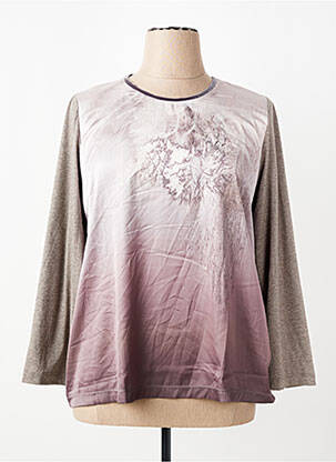 Top imprimé fantaisie manches longues marron RABE femme