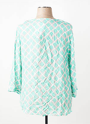 Blouse tissage popeline manches 3/4 vert FRANK WALDER femme