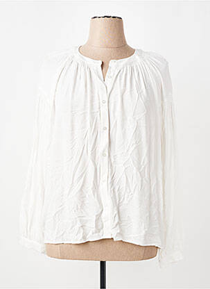 Chemisier tissage crêpe manches longues blanc OLSEN femme