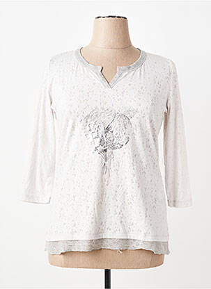 T-shirt manches 3/4 manches 3/4 gris THOMAS RABE femme