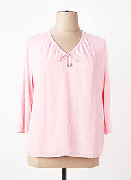 Blouse légère et transparente manches 3/4 rose FRANK WALDER femme