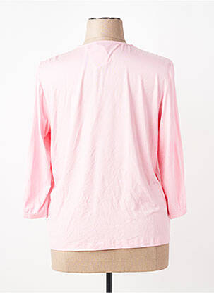 Blouse légère et transparente manches 3/4 rose FRANK WALDER femme