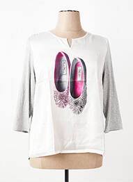 Top imprimé fantaisie manches 3/4 gris THOMAS RABE femme