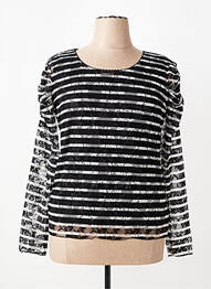 Top coupe cintrée manches longues noir KATMAI femme