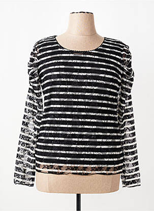 Top coupe cintrée manches longues noir KATMAI femme