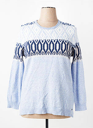 Pull tissage chiné manches longues bleu OLSEN femme