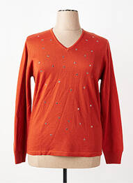 Pull coupe cintrée manches longues orange ELLEMME femme