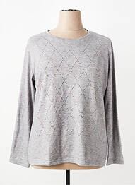 Pull tissage chiné manches longues gris I.ODENA femme