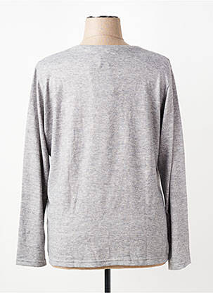 Pull tissage chiné manches longues gris I.ODENA femme