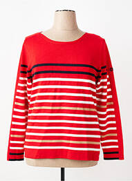 Pull stretch manches longues rouge CHRISTINE LAURE femme