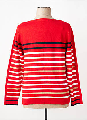 Pull coupe droite manches longues rouge CHRISTINE LAURE femme