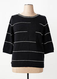 Pull col bateau manches 3/4 noir OLSEN femme