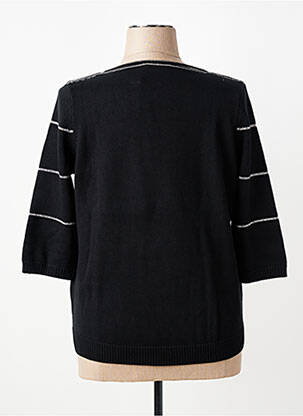 Pull col bateau manches 3/4 noir OLSEN femme