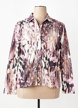 Chemisier tissage crêpe manches longues rose GRIFFON femme