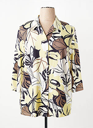 Chemisier imprimé fleurs manches 3/4 jaune FINNKARELIA femme