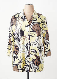 Chemisier imprimé fleurs manches 3/4 jaune FINNKARELIA femme