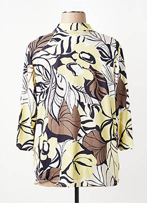 Chemisier imprimé fleurs manches 3/4 jaune FINNKARELIA femme