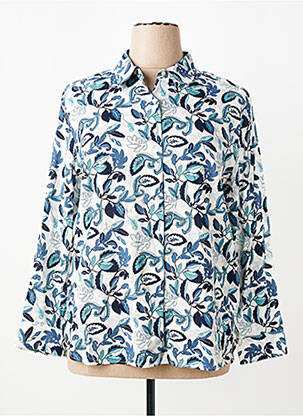 Chemisier imprimé fleurs manches longues bleu OLSEN femme