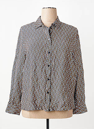 Chemisier coupe droite manches longues marron FRANK WALDER femme