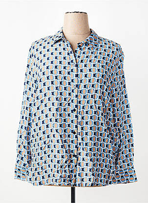 Chemisier coupe droite manches longues bleu FRANK WALDER femme
