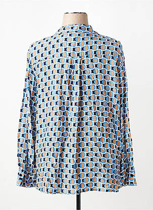 Chemisier coupe droite manches longues bleu FRANK WALDER femme