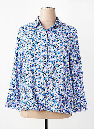 Chemisier imprimé fleurs manches longues bleu OLSEN femme