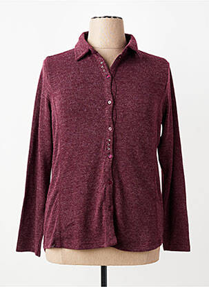 Chemisier coupe cintrée manches longues rouge I.ODENA femme