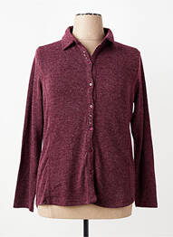 Chemisier coupe cintrée manches longues rouge I.ODENA femme